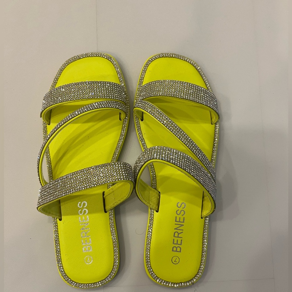 Neon yellow sandals